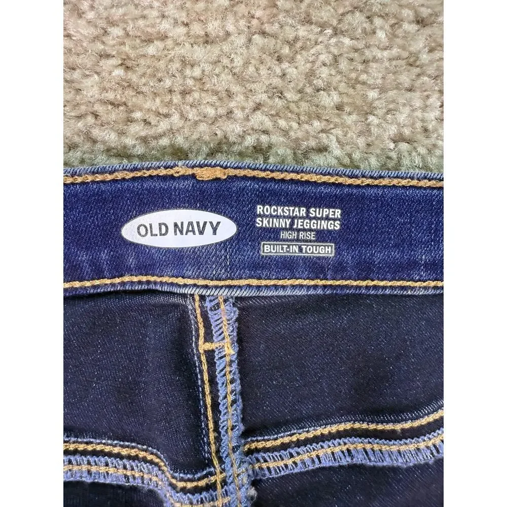 Old Navy Girls Rockstar Super Skinny Jeggings High Rise Blue Jeans Size 16 C332